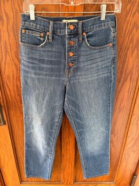 Madewell The Perfect Vintage Crop Jean Women’s Size 26 Blue Buttons Fly VGUC